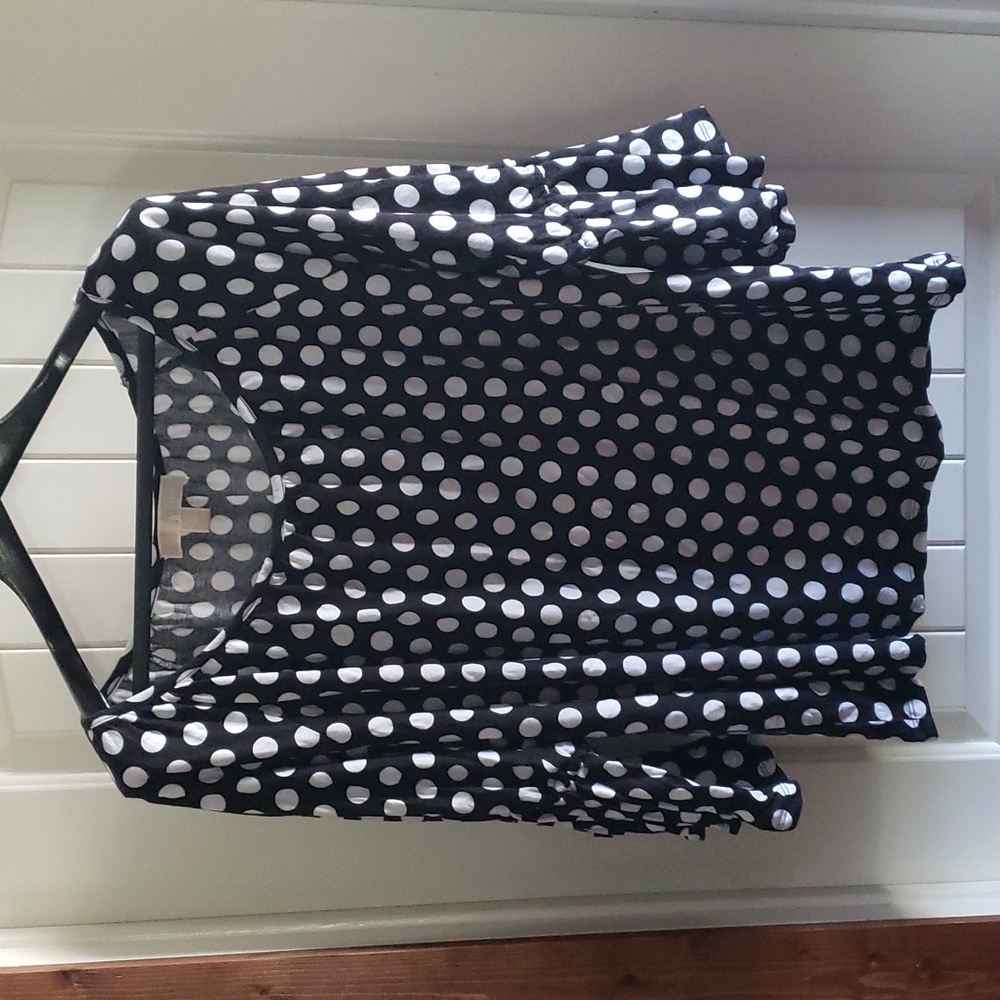 Black and White Polka Dot Michael Kors Jersey Blouse